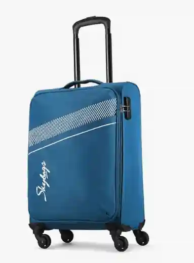  Skybags Trick Polyester Softsided 58 cm Cabin Stylish Luggage Trolley with 4 Wheels Blue Trolley Bag - Unisex